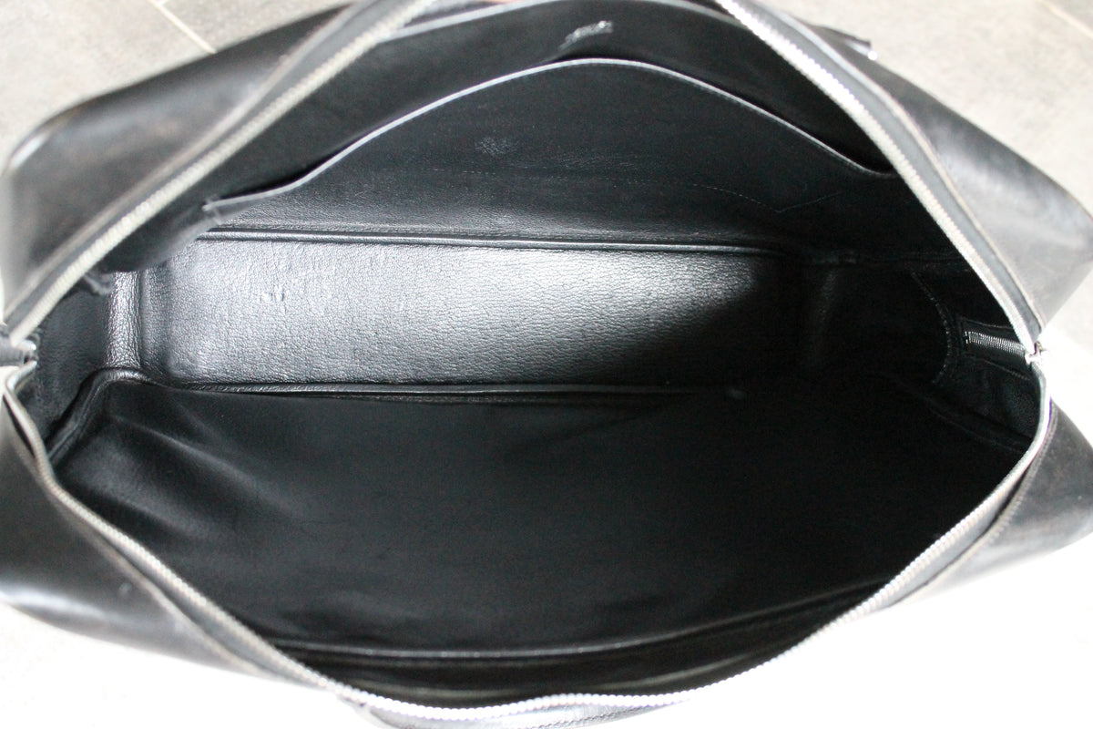 Hermès cartable modèle plume en box noir