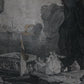 Gravure "La Gondole italienne" de Pierre Duret d'après Vernet XVIIIe siècle
