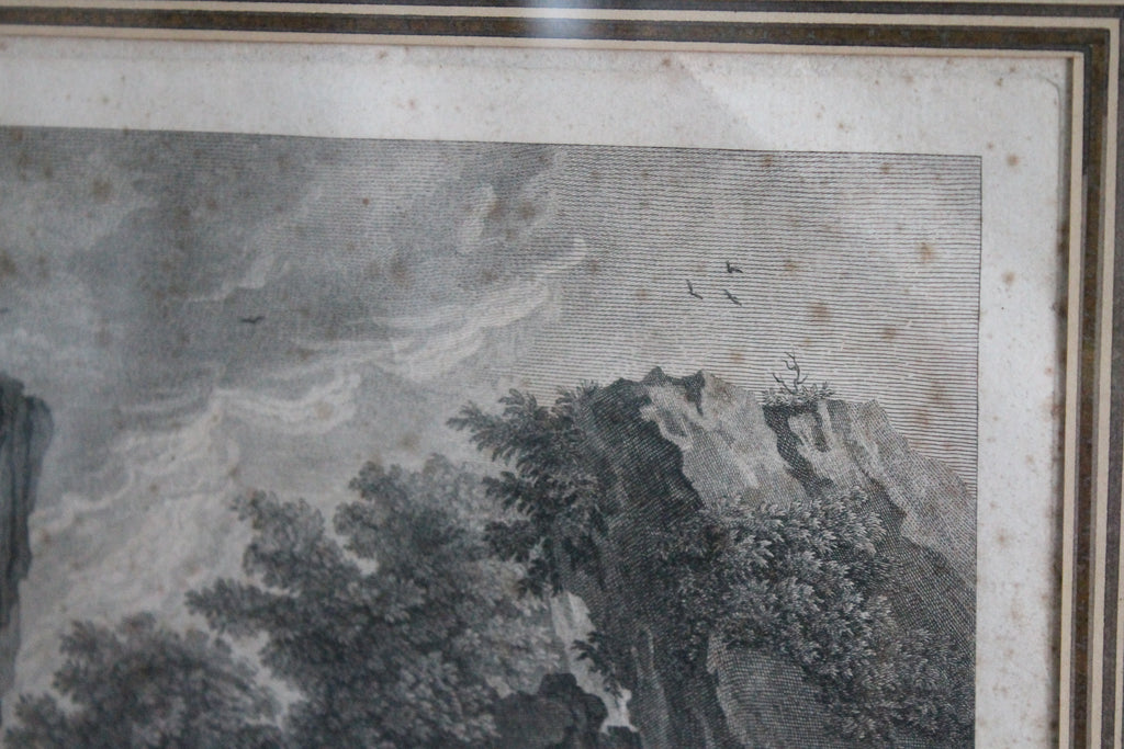 Gravure "La Gondole italienne" de Pierre Duret d'après Vernet XVIIIe siècle