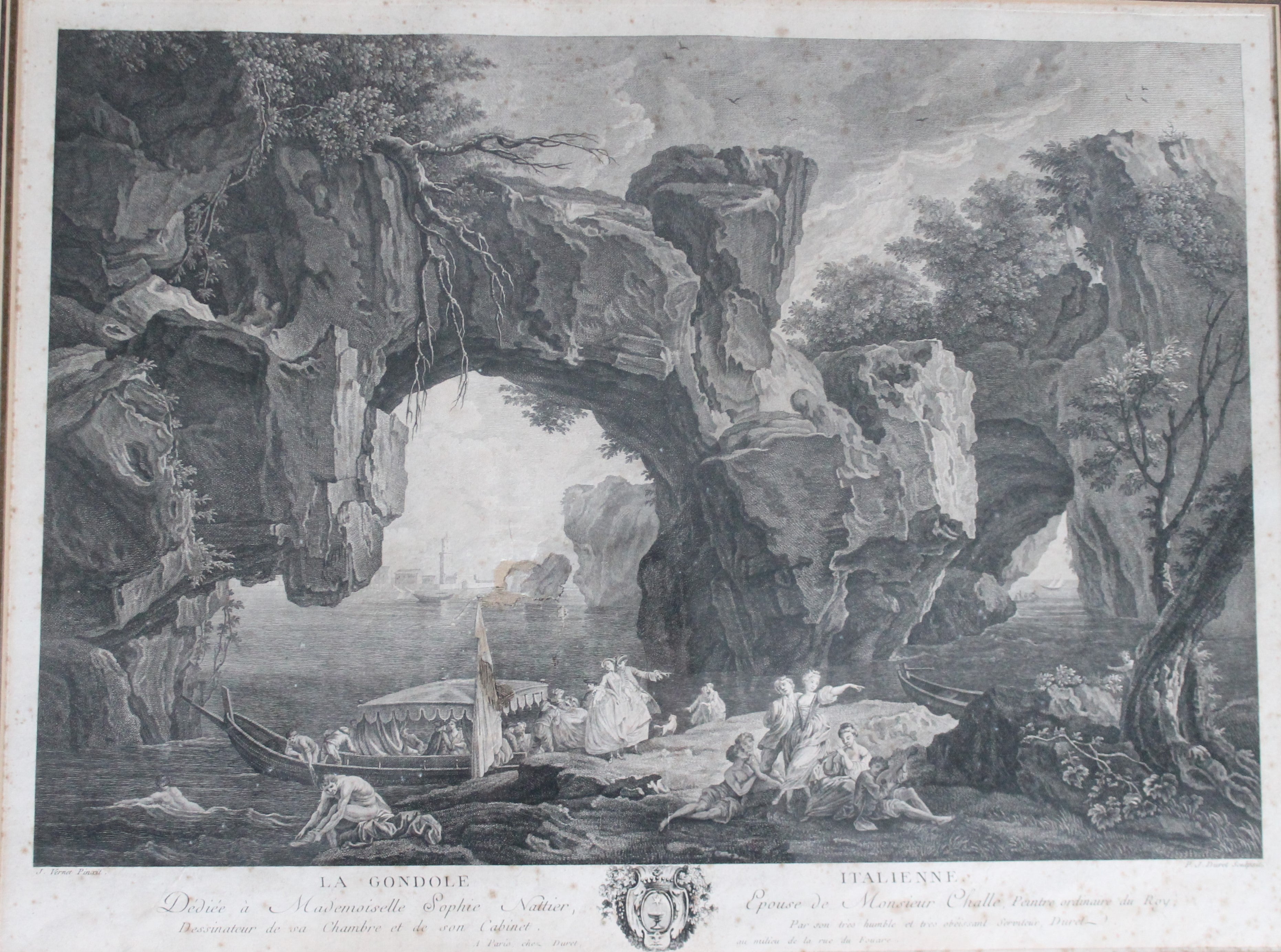 Pierre-Jacques Duret (1729 - 1804), La gondole italienne, gravure, 2nd moitié du XVIIIe siècle