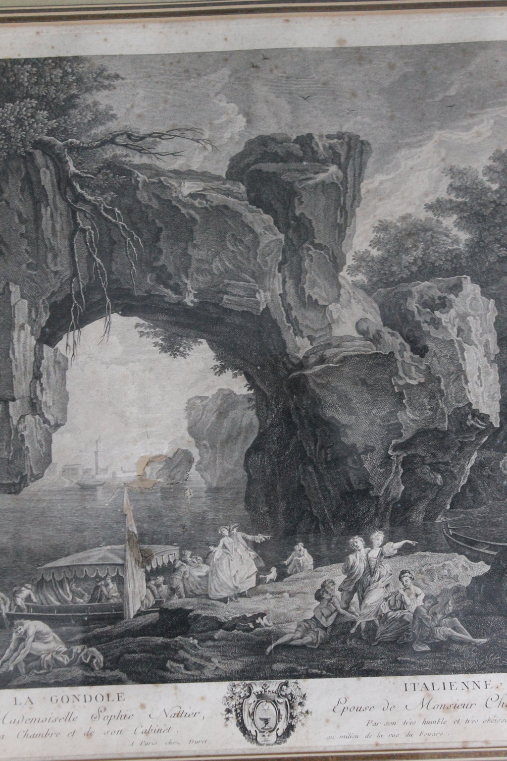 Pierre-Jacques Duret (1729 - 1804), La gondole italienne, gravure, 2nd moitié du XVIIIe siècle