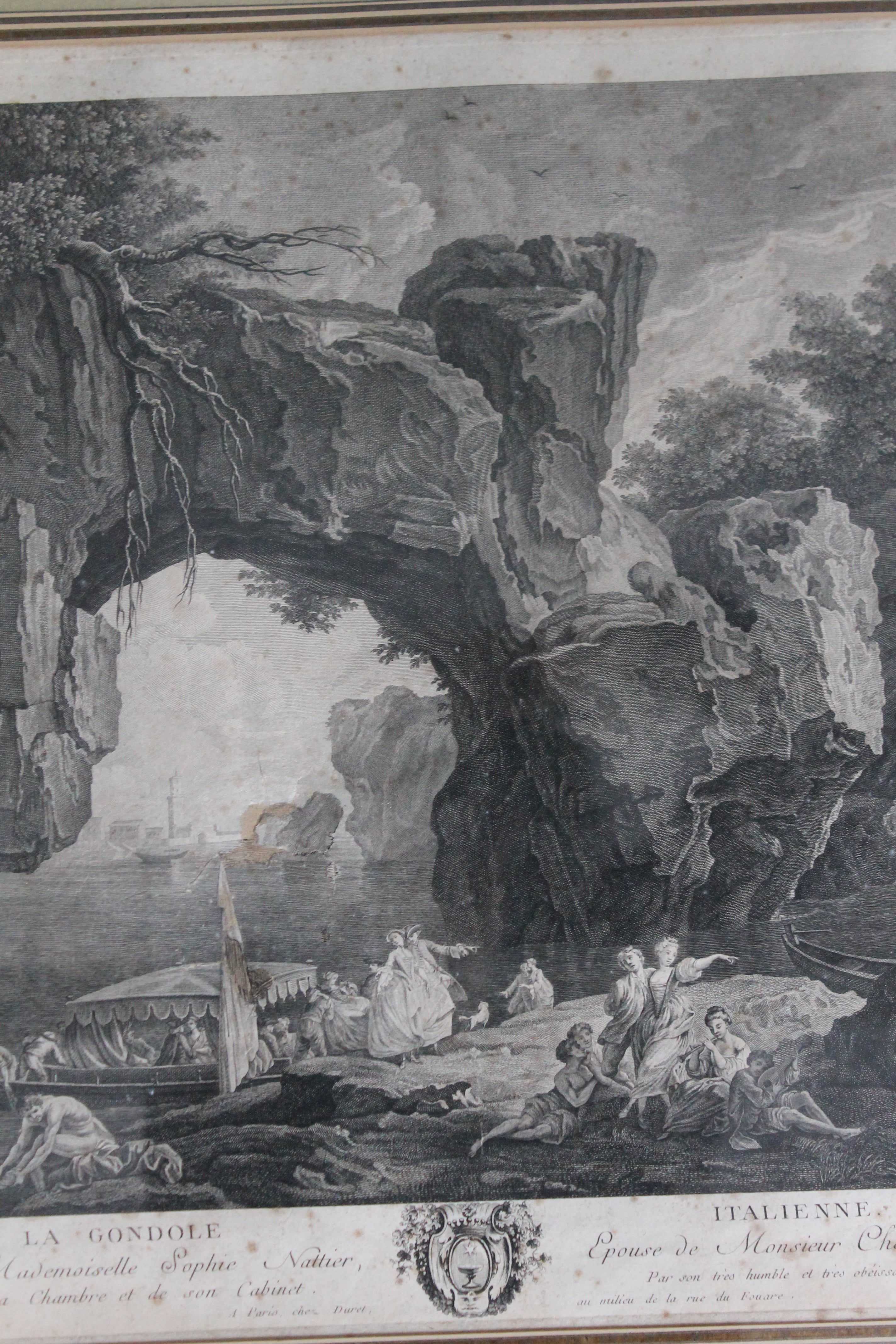 Pierre-Jacques Duret (1729 - 1804), La gondole italienne, gravure, 2nd moitié du XVIIIe siècle