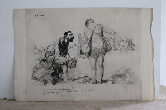 Jean-Louis Forain (1852 - 1931) lithographie "La Paix" signée et numérotée