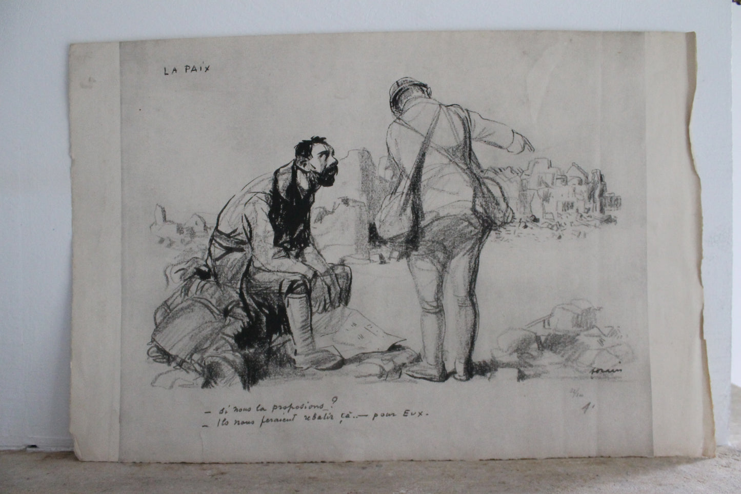 Jean-Louis Forain (1852 - 1931) lithographie "La Paix" signée et numérotée