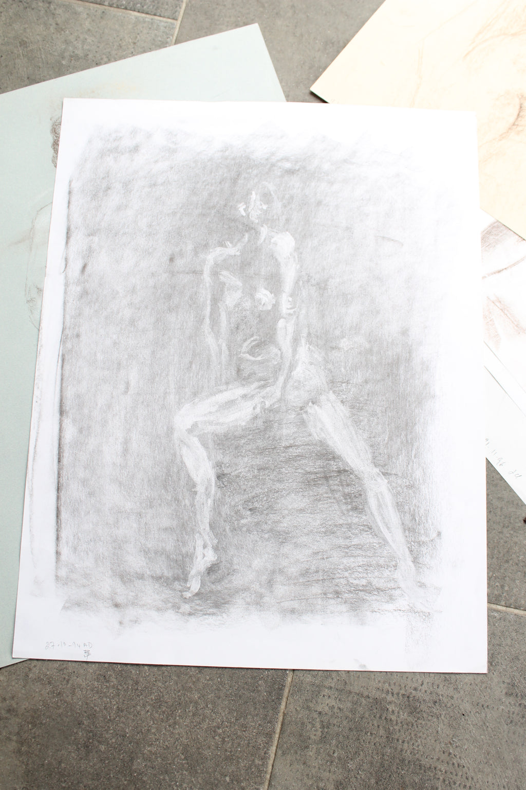 Nicole Clarence lot de 14 dessins (nus féminins) 65 x 50 cm