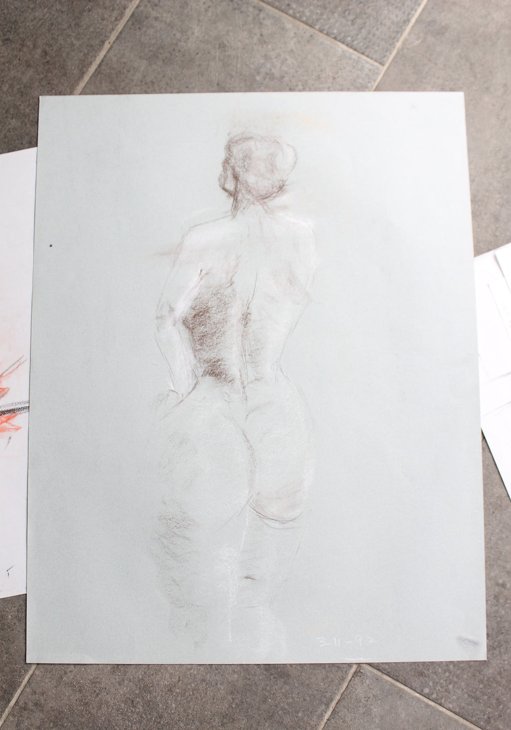 Nicole Clarence lot de 14 dessins (nus féminins) 65 x 50 cm