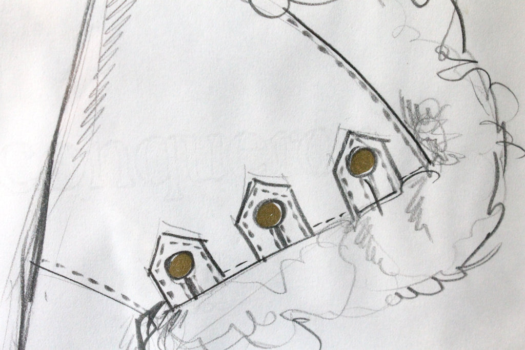 Pierre Hardy croquis d'un gant pour Hermès collection hiver 1994 - 1995