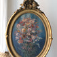 Maurice Legrand peinture sur bois "bouquet de fleurs roses" cadre doré rocaille