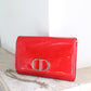 Christian Dior sac à main 30 Montaigne en cuir verni rouge