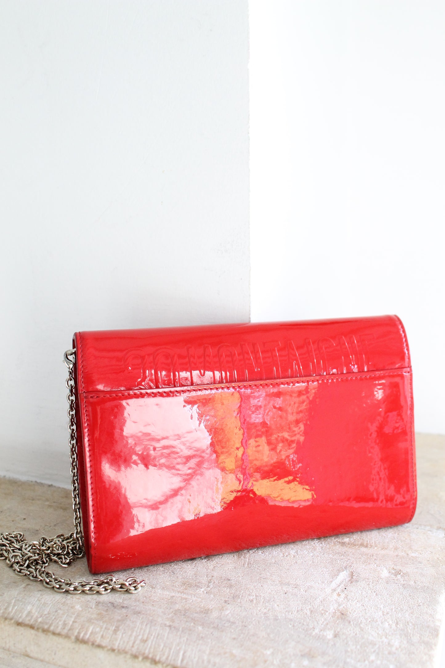 Christian Dior sac à main 30 Montaigne en cuir verni rouge