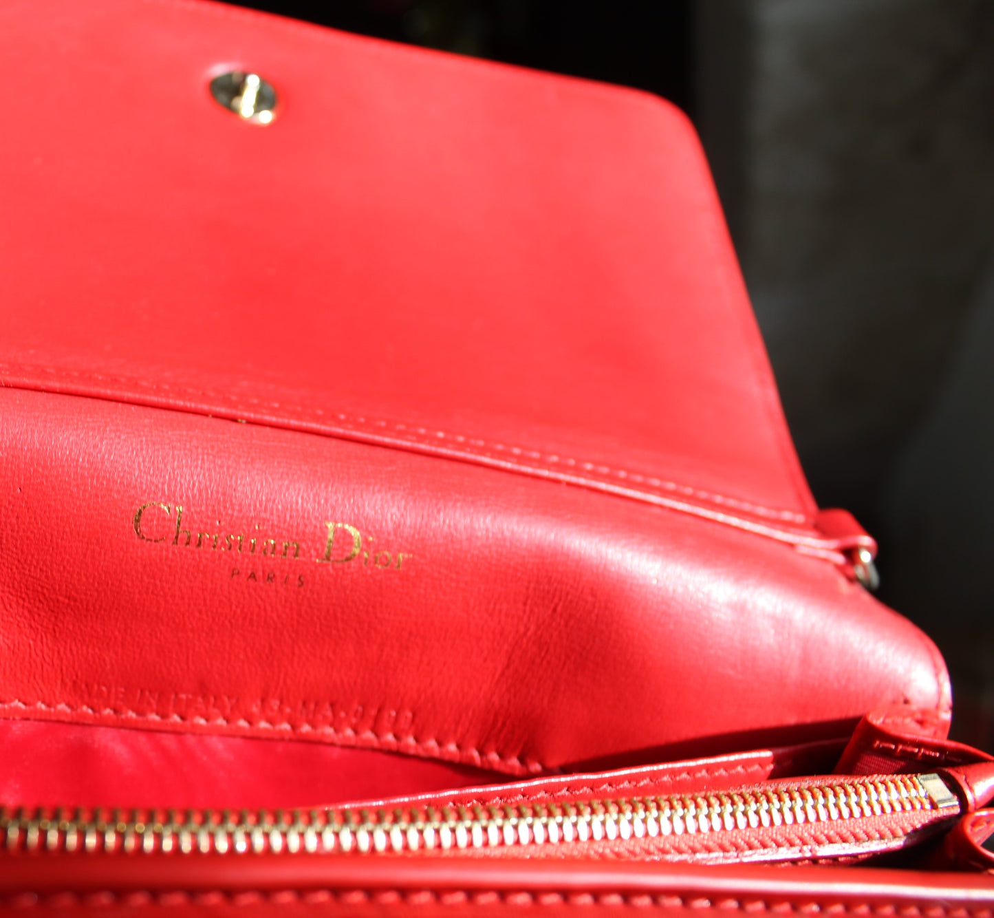 Christian Dior sac à main 30 Montaigne en cuir verni rouge