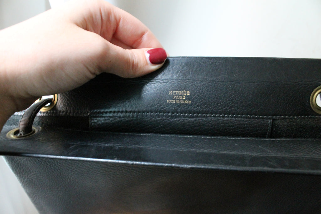 Hermès sac à main modèle Aline vintage en cuir noir