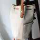 Sac à main Lancel modèle seau en cuir blanc et marron