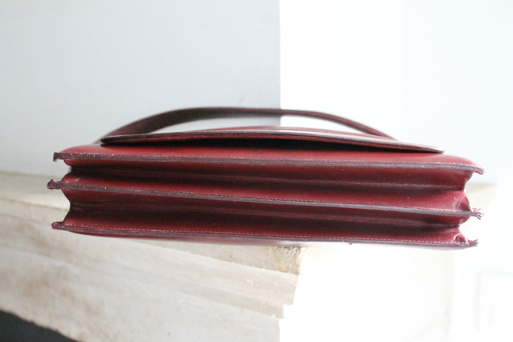Hermès sac à main en cuir bordeaux