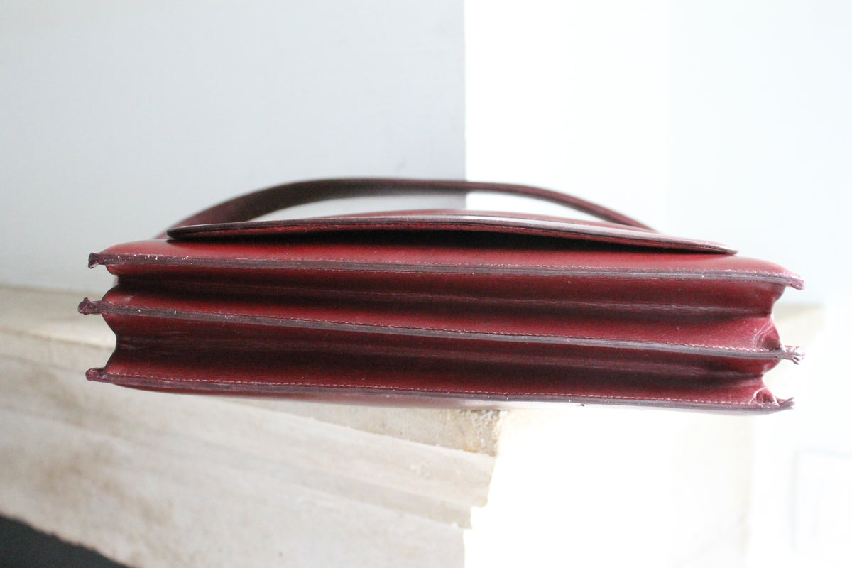 Hermès sac à main en cuir bordeaux