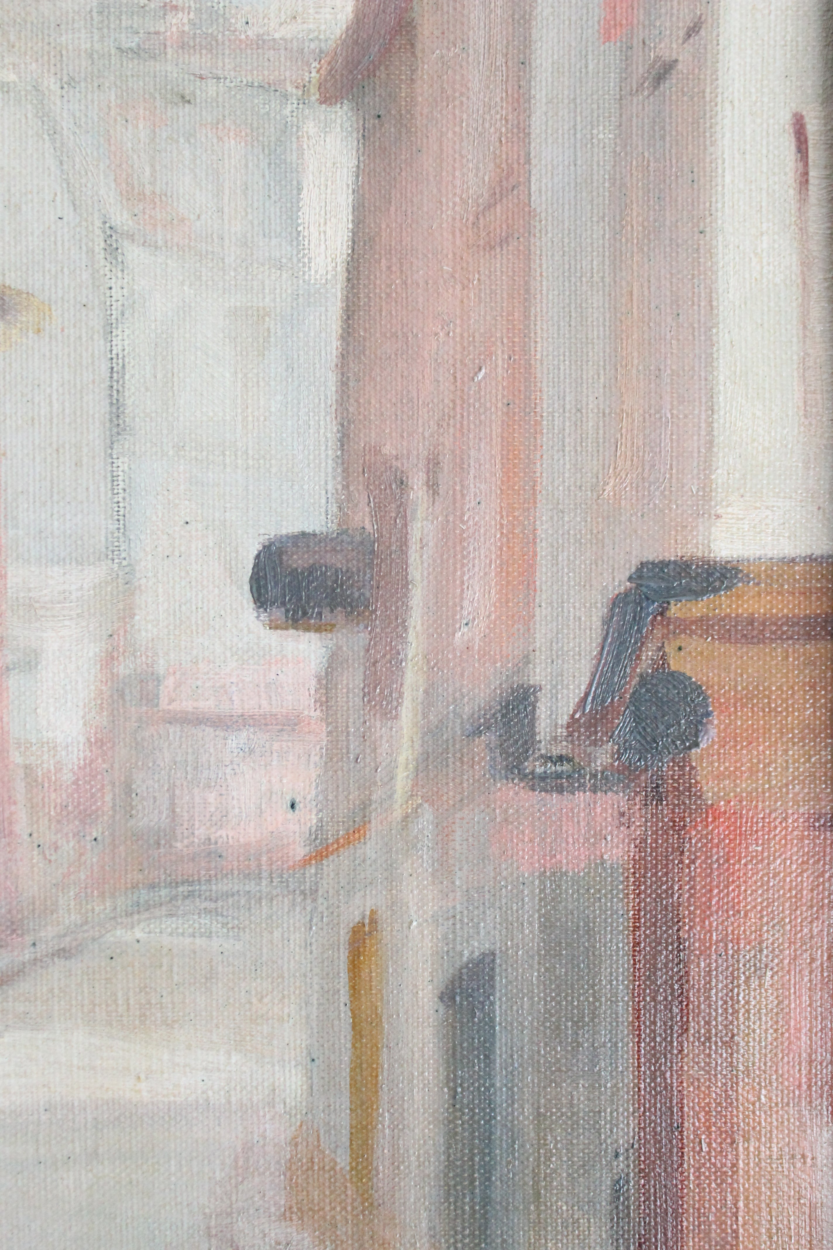 R.Joly "Rue Norvins à Montmartre avec vue sur le Sacré-Cœur" Huile sur toile