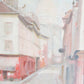 R.Joly "Rue Norvins à Montmartre avec vue sur le Sacré-Cœur" Huile sur toile