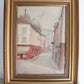 R.Joly "Rue Norvins à Montmartre avec vue sur le Sacré-Cœur" Huile sur toile