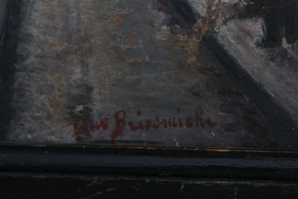 Paire de peinture sur bois représentant des villes parisiennes début XXe siècle