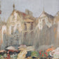 Peinture Huile sur toile "Vu sur la Grand-Place de Bruxelles depuis l'Hôtel de Ville" début XXe siècle