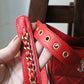 Chanel sac banane vintage en cuir rouge