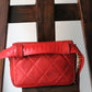 Chanel sac banane vintage en cuir rouge