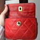 Chanel sac banane vintage en cuir rouge