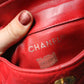 Chanel sac banane vintage en cuir rouge