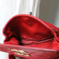 Chanel sac banane vintage en cuir rouge