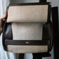 Trousse de toilette Hermès en toile beige et cuir marron