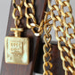 Chanel ceinture vintage en métal doré pendentif numéro 5