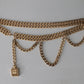 Chanel ceinture vintage en métal doré pendentif numéro 5