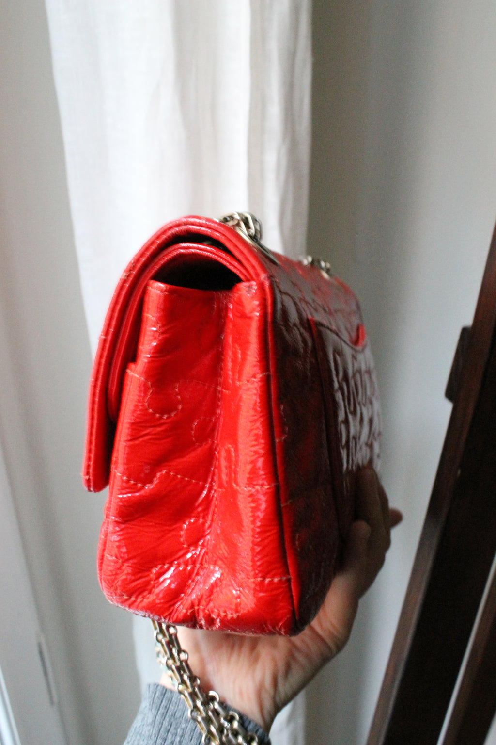 Chanel sac à main modèle 2.55 puzzle en cuir vernis