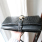 Céline sac à main modèle trio en cuir exotique (crocodile) noir