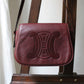 Céline sac à main modèle Folco en cuir bordeaux