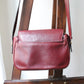 Céline sac à main modèle Folco en cuir bordeaux