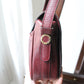 Céline sac à main modèle Folco en cuir bordeaux