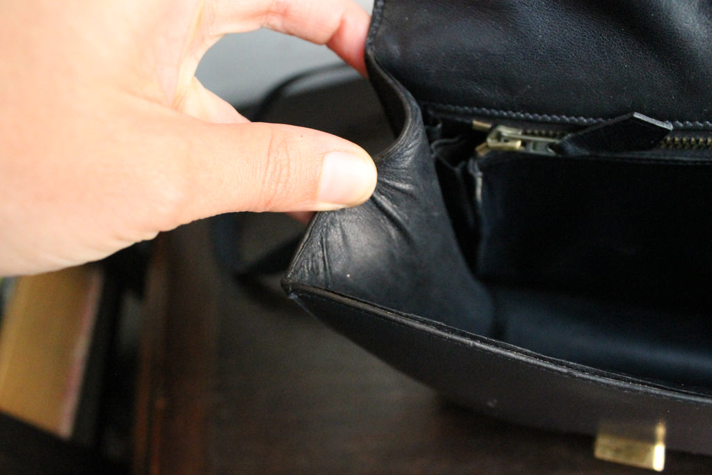 Hermès sac à main modèle Constance bleu en cuir box