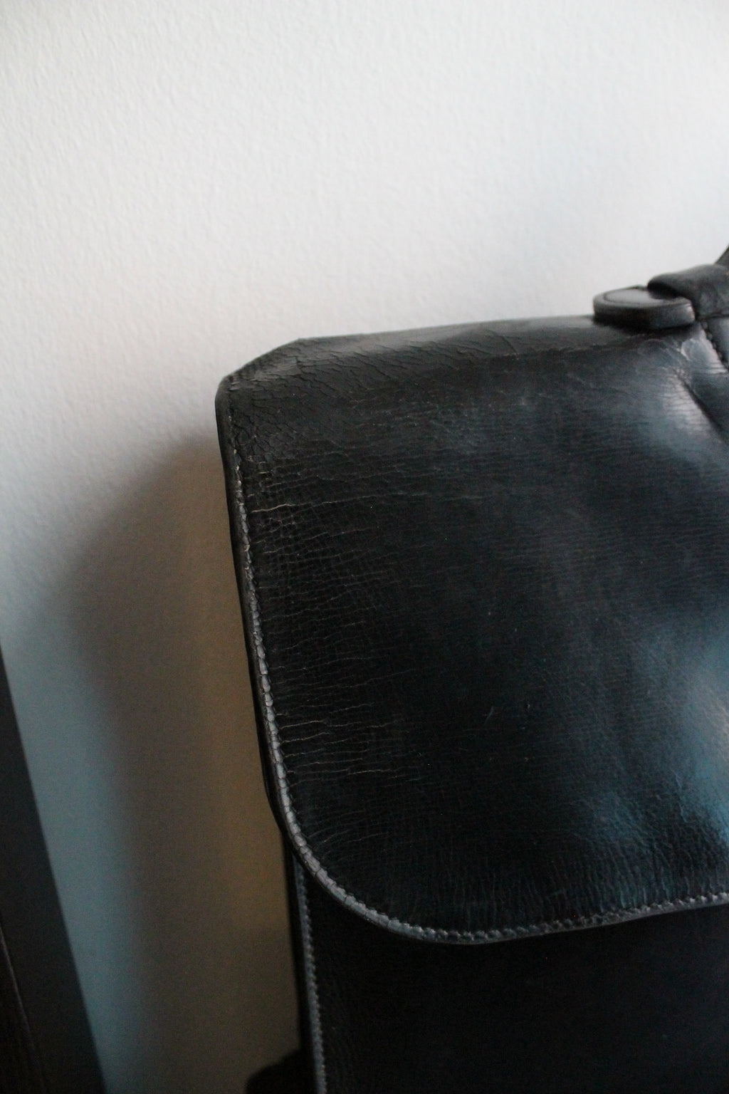 Hermès sac à dépêche en cuir noir box