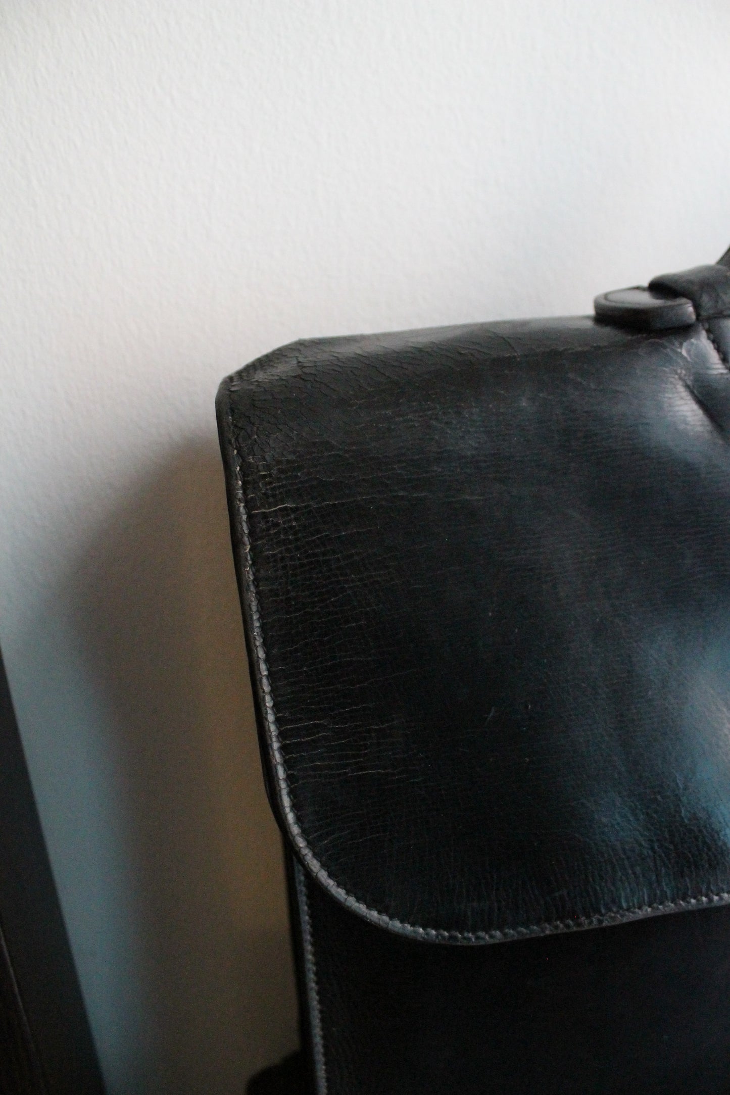 Hermès sac à dépêche en cuir noir box