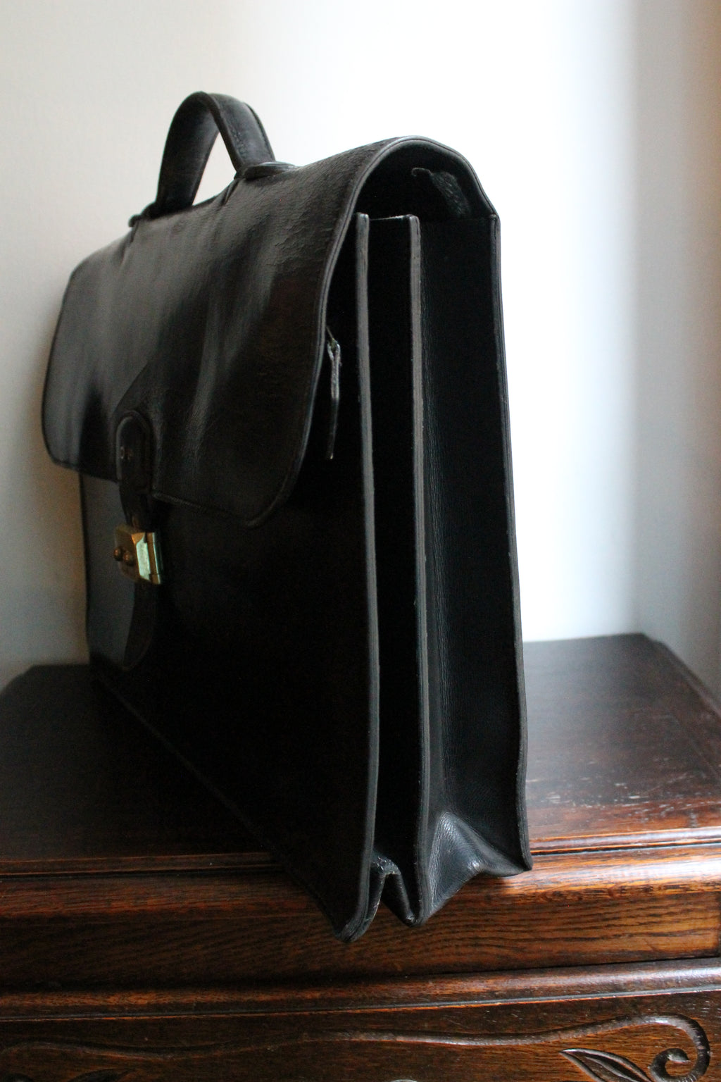 Hermès sac à dépêche en cuir noir box