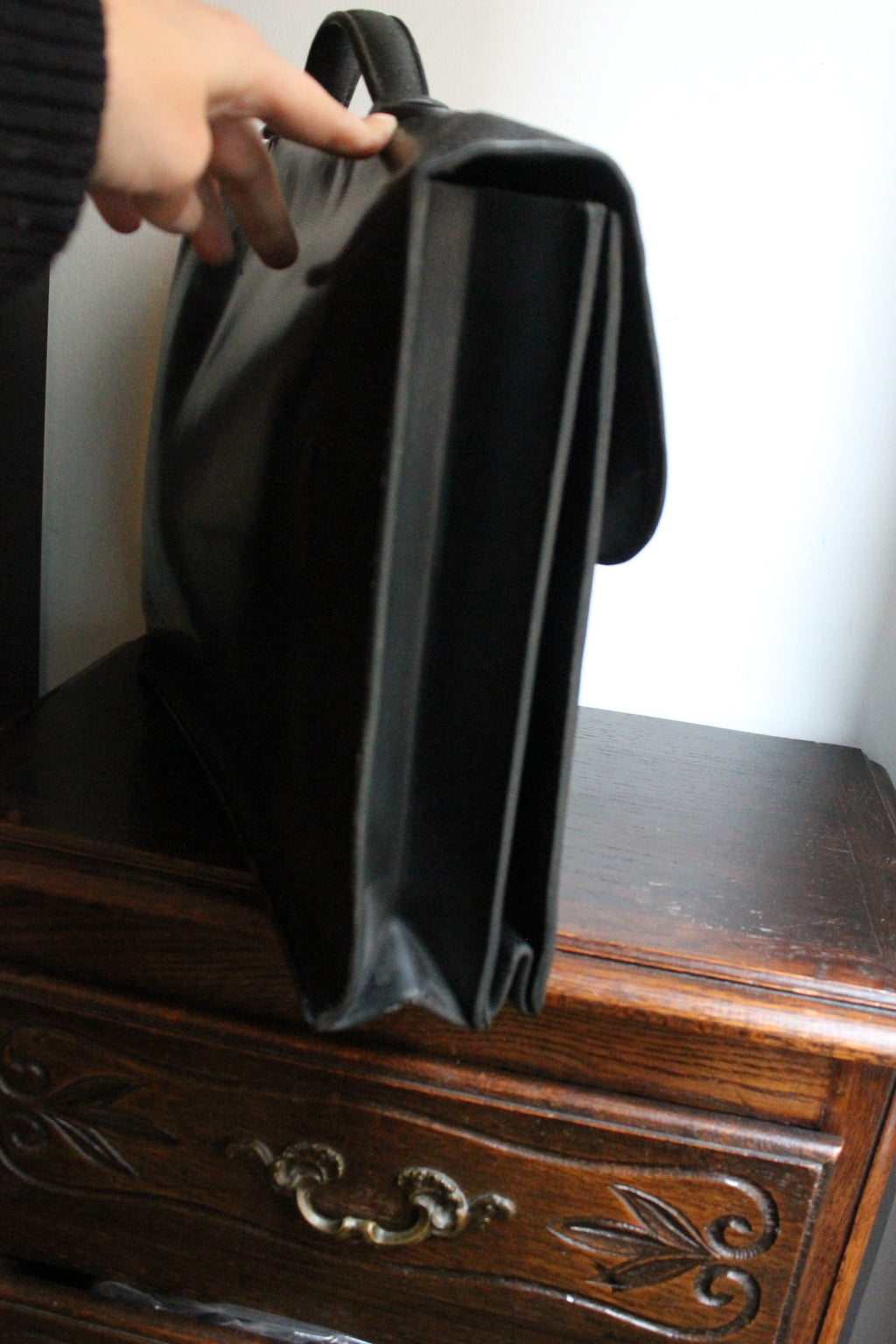 Hermès sac à dépêche en cuir noir box
