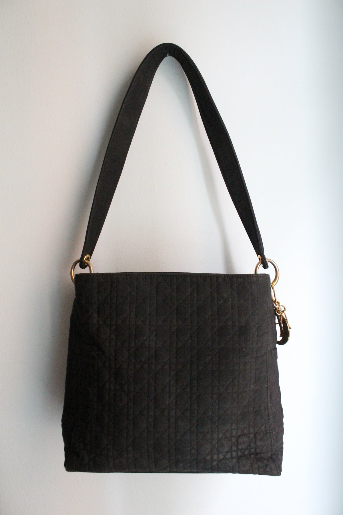 Dior sac à main en toile cannage noire