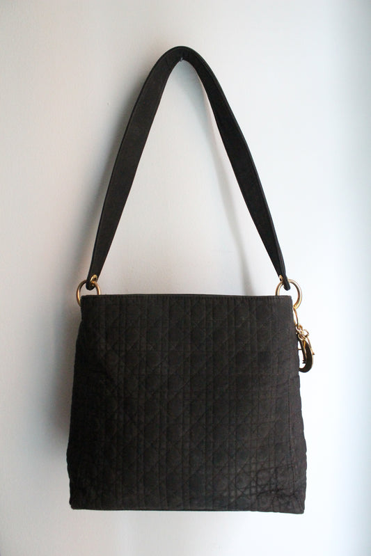Dior sac à main en toile cannage noire
