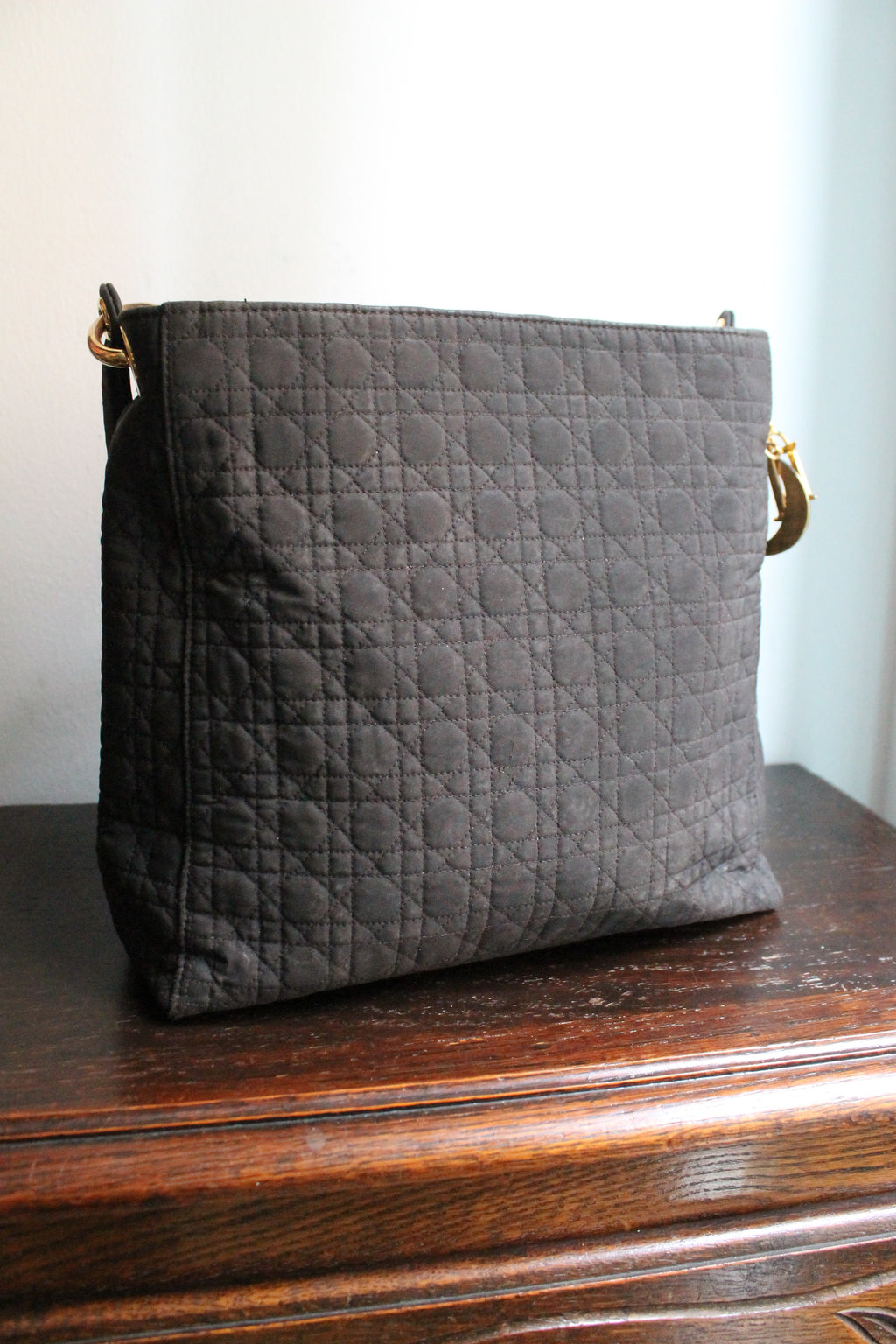 Dior sac à main en toile cannage noire