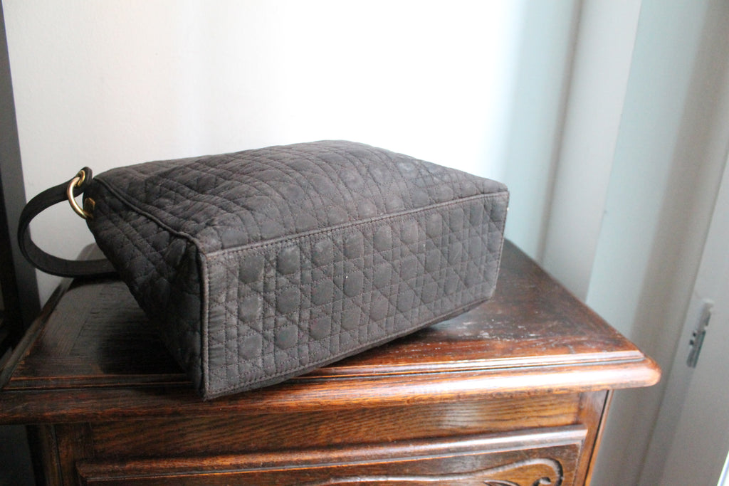 Dior sac à main en toile cannage noire
