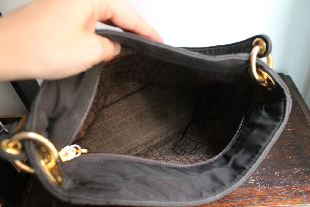 Dior sac à main en toile cannage noire