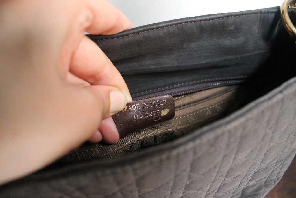 Dior sac à main en toile cannage noire