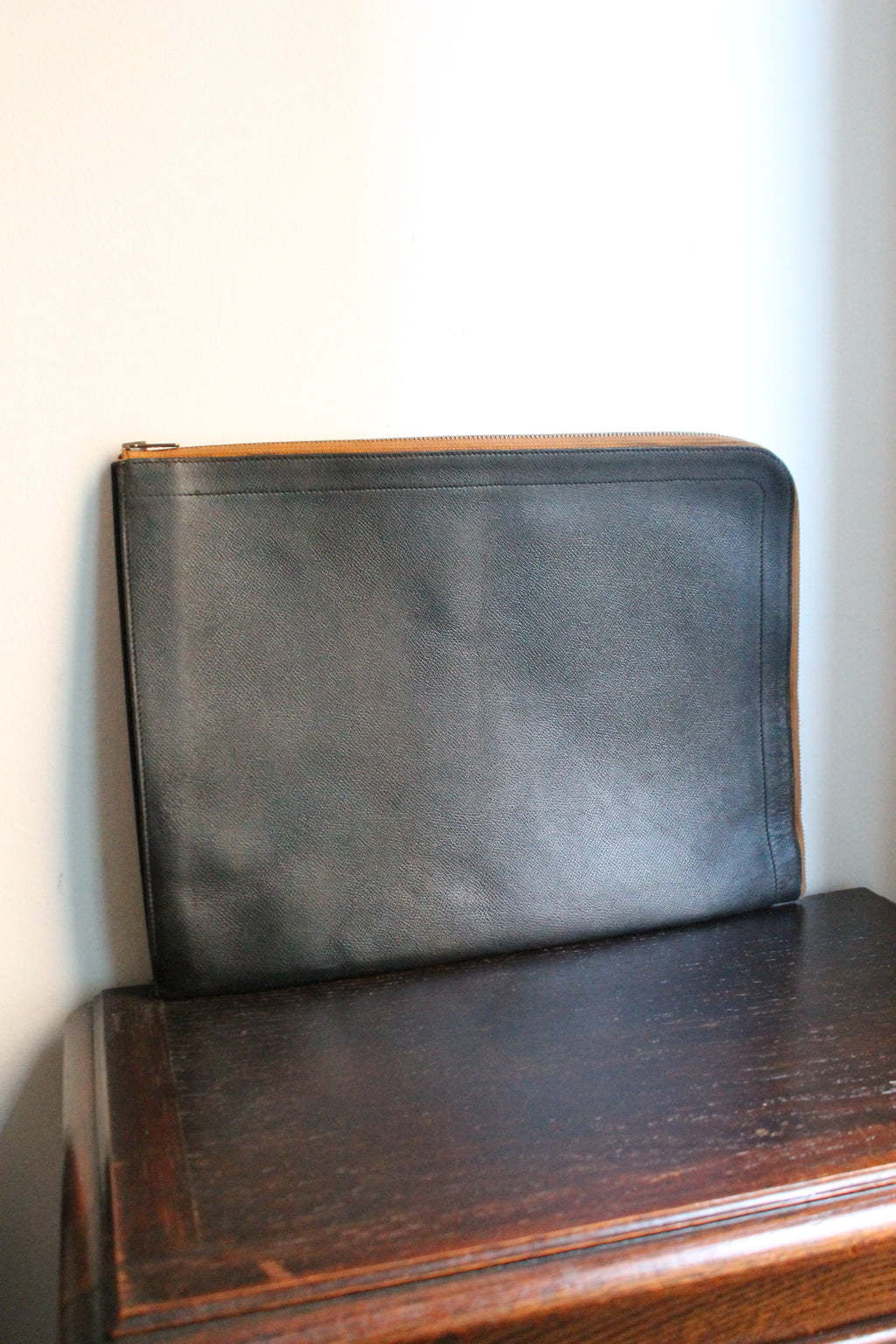 Hermès pochette porte-documents / porte-ordinateur en cuir noir