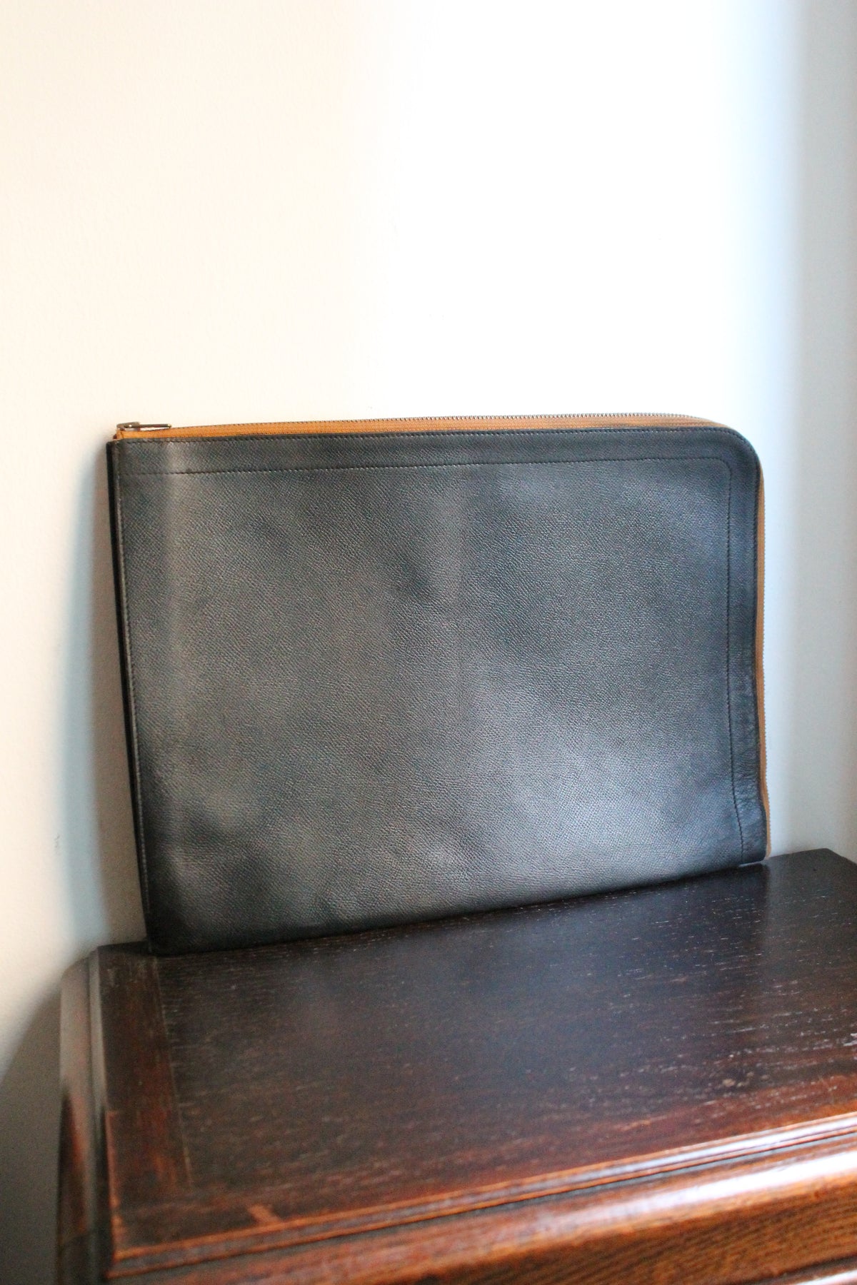 Hermès pochette porte-documents / porte-ordinateur en cuir noir